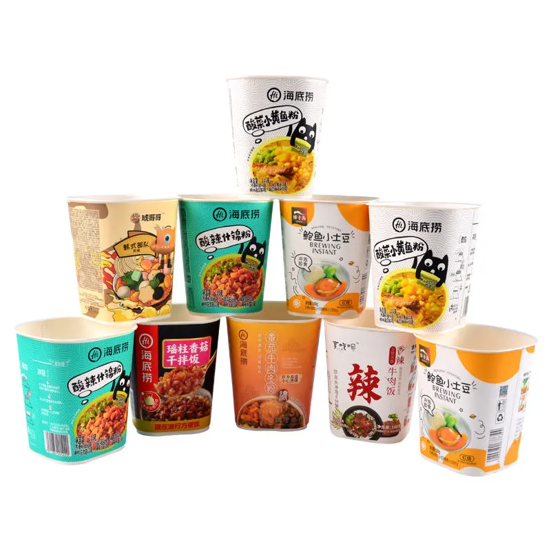 Customized Multi Capacity Kraft Paper Square Noodle Soup Bowl