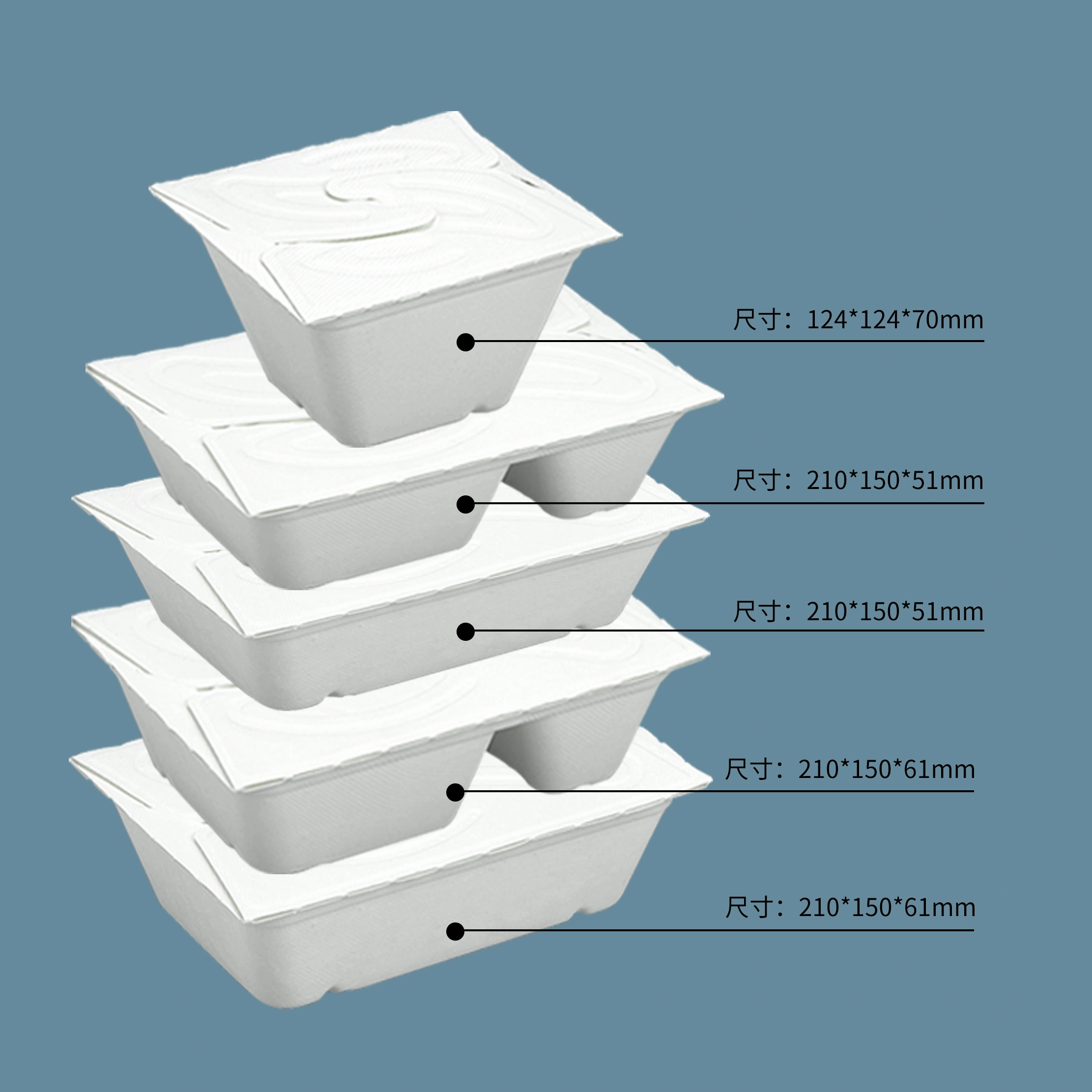 Biodegradable Bagasse Yogurt Box Eco-Friendly Takeaway Lunch Box - Image 6