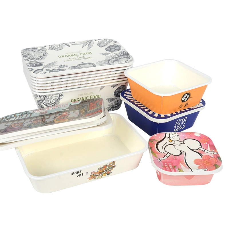 Disposable Card Plastic Box Customized Kraft Paper Box for Takeout Food - Image 3