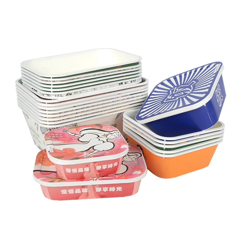 Disposable Card Plastic Box Customized Kraft Paper Box for Takeout Food - Image 6