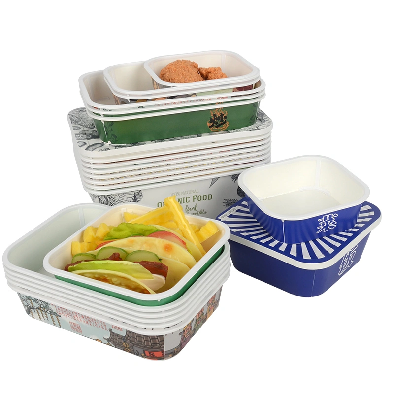 New Arrival Card Plastic Box Kraft Paper Takeout Food Box - Image 5