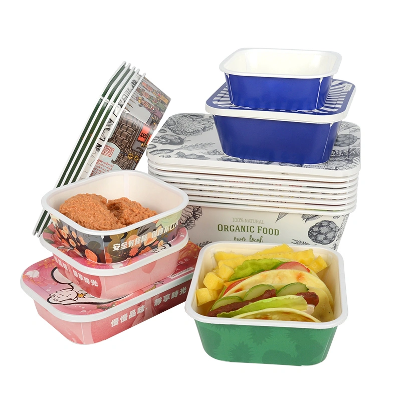 Disposable Card Plastic Box Kraft Bakery Sushi Salad Paper Box - Image 3