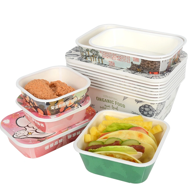Disposable Card Plastic Box Kraft Bakery Sushi Salad Paper Box - Image 4