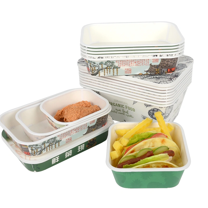 Disposable Card Plastic Box Kraft Bakery Sushi Salad Paper Box - Image 5