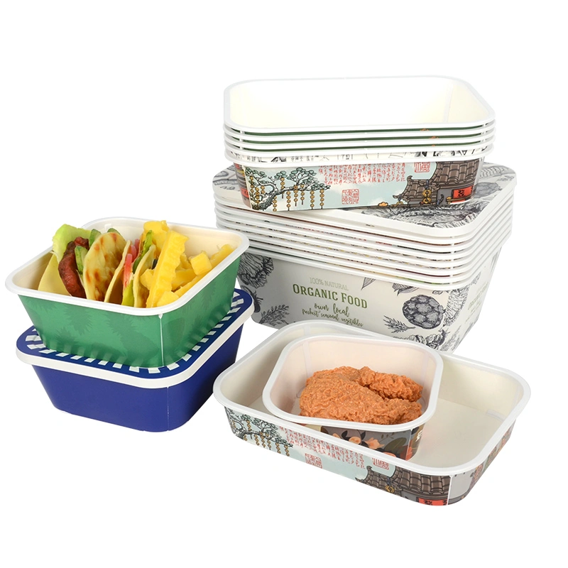 Disposable Card Plastic Box Kraft Bakery Sushi Salad Paper Box - Image 6