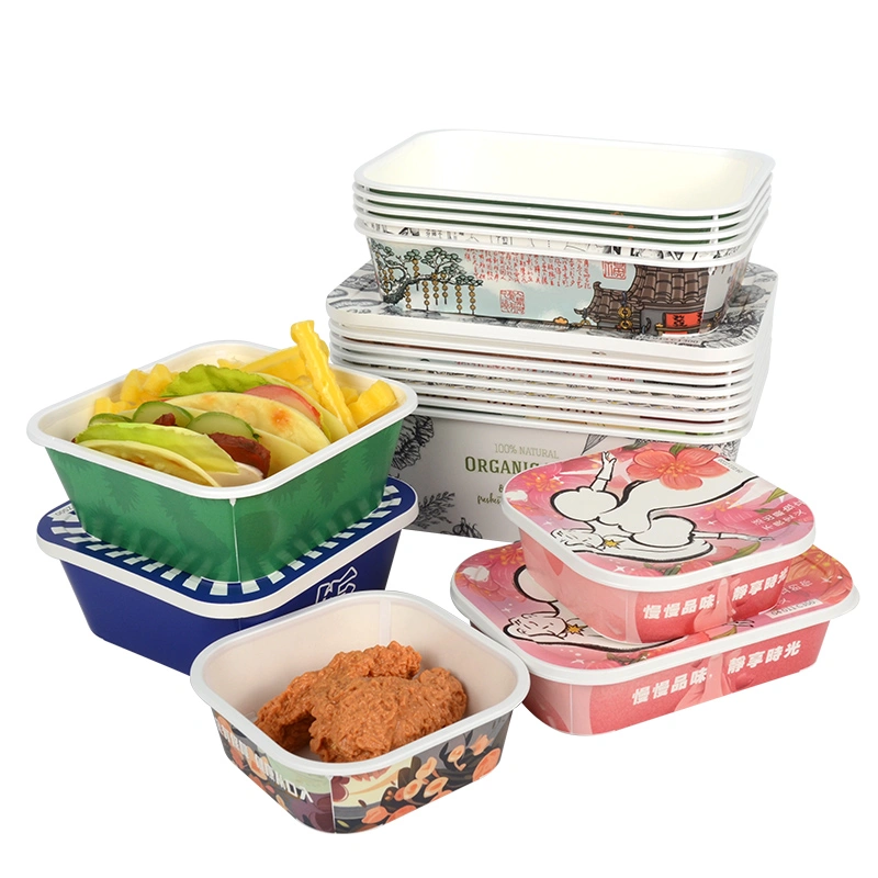 Disposable Card Plastic Box Kraft Bakery Sushi Salad Paper Box - Image 8