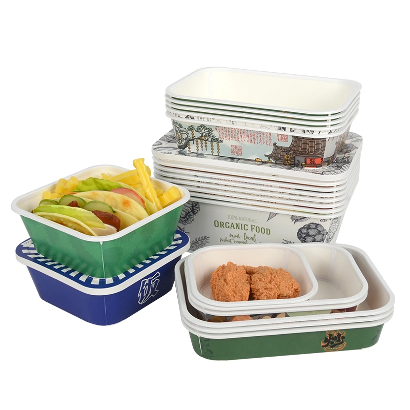 Disposable Card Plastic Box Kraft Bakery Sushi Salad Paper Box - Image 9