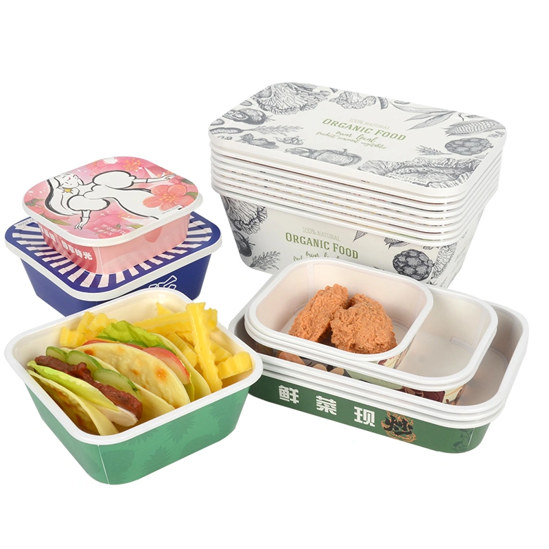 Disposable Card Plastic Box Kraft Bakery Sushi Salad Paper Box - Image 10