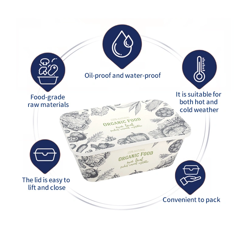 Disposable Card Plastic Box Kraft Bakery Sushi Salad Paper Box - Image 12