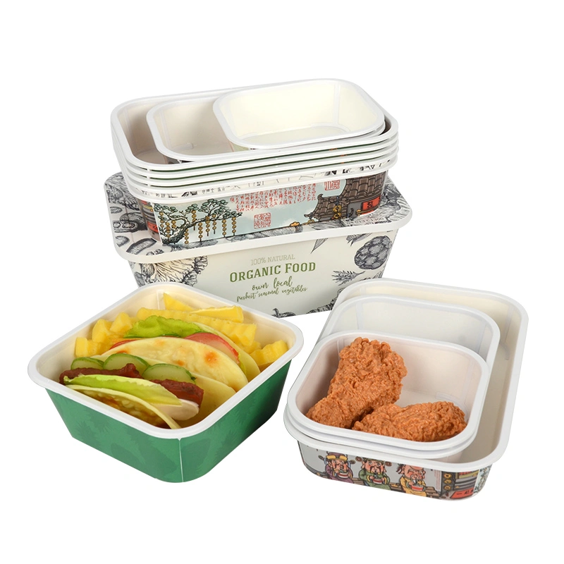 Custom Takeaway Card Plastic Box Multi Size with Lid Paper Food Box - Image 4