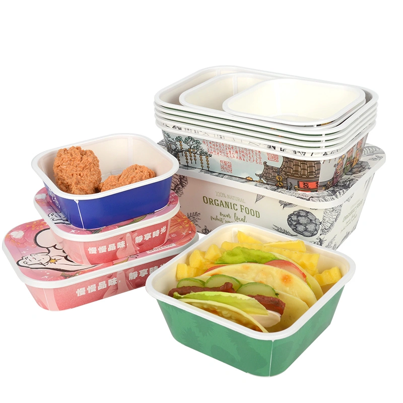 Custom Takeaway Card Plastic Box Multi Size with Lid Paper Food Box - Image 5