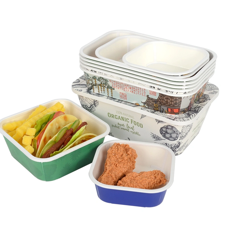 Custom Takeaway Card Plastic Box Multi Size with Lid Paper Food Box - Image 6