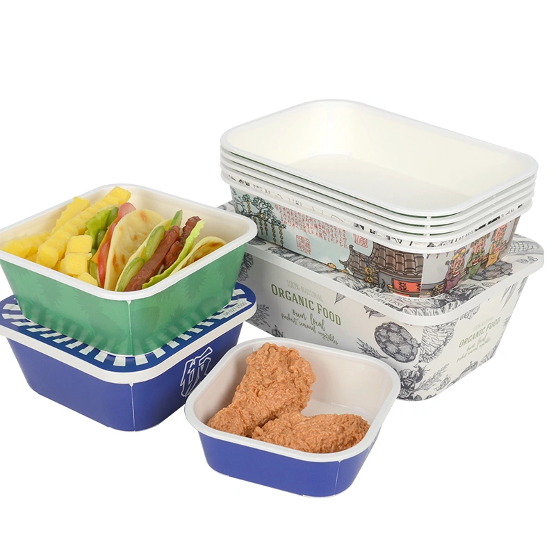 Custom Takeaway Card Plastic Box Multi Size with Lid Paper Food Box - Image 7