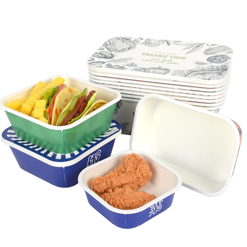 Custom Takeaway Card Plastic Box Multi Size with Lid Paper Food Box - Image 8