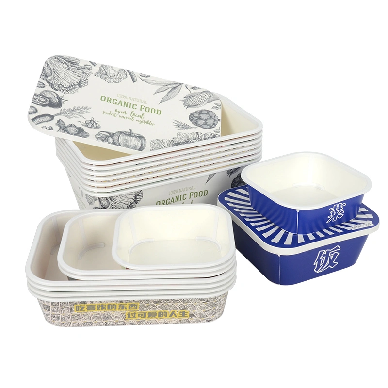 Custom Takeaway Card Plastic Box Multi Size with Lid Paper Food Box - Image 10