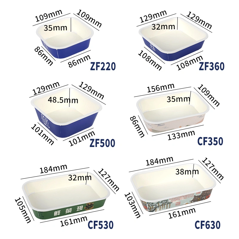 Custom Takeaway Card Plastic Box Multi Size with Lid Paper Food Box - Image 12