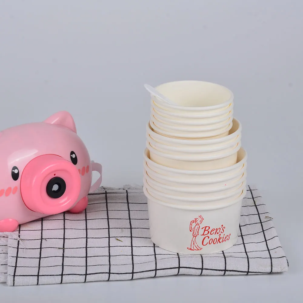 Eco Friendly Printed Logo Paper Ice Cream Bucket