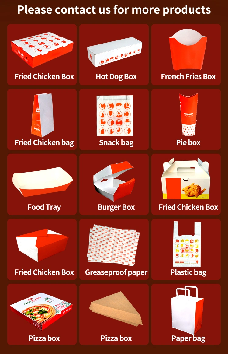 Custom Fried Chicken Box Food Grade Take Away Korean Hot Dog French Burger Paper Box - Image 5