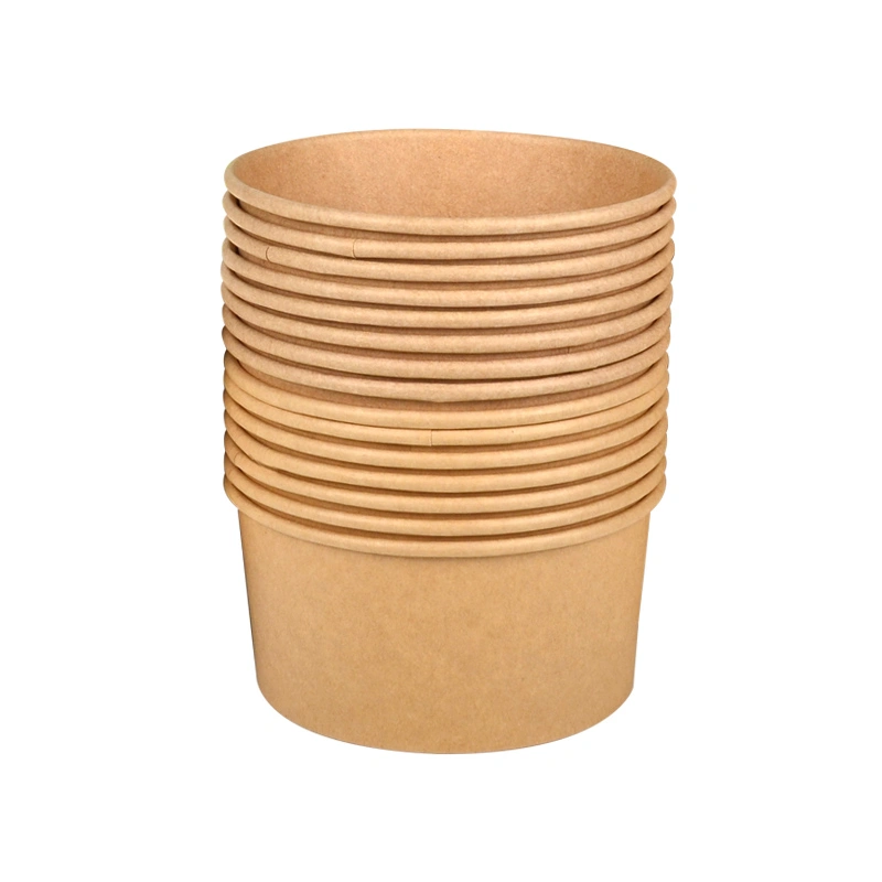 Senang Factory Custom Kraft Bowl 500ml 750mm with Lid Salad Paper Bowl