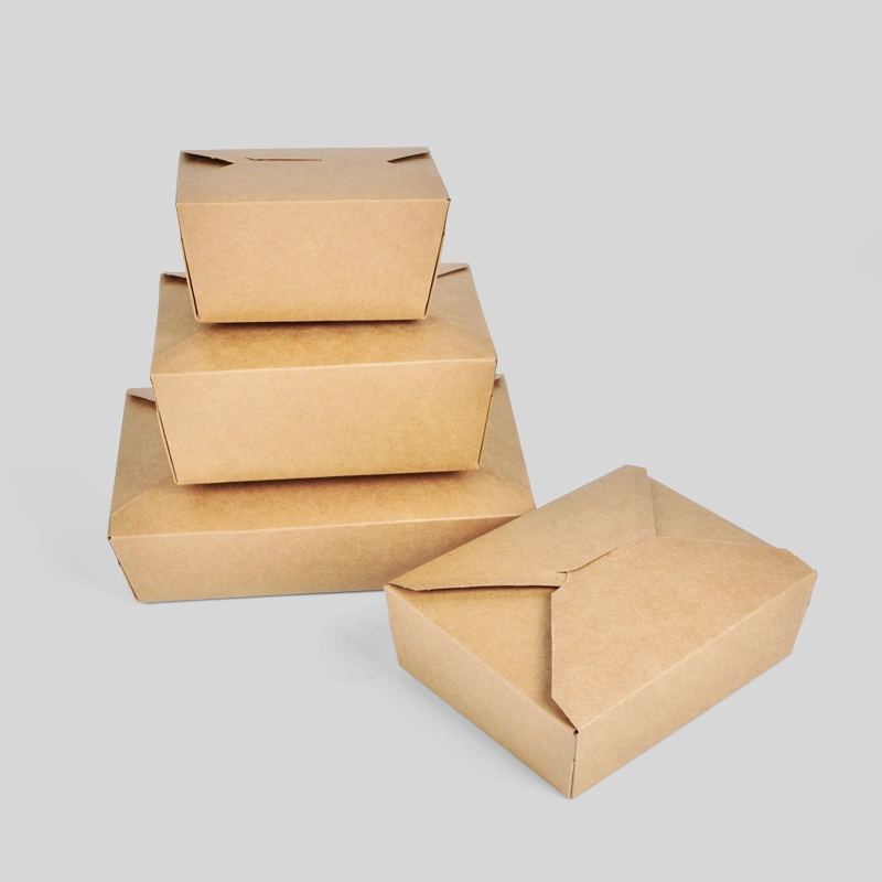 1400ml Takeout Fast Food Lunch Box Kraft Food Paper Box