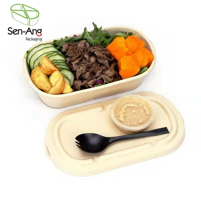 Biodegradable Sugarcane Compartment Delivery Food Container