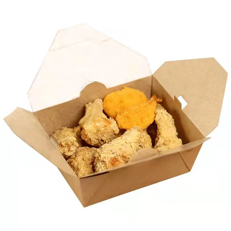 Disposable Custom Logo Kraft Paper Bakery Food Sushi Salad Box - Image 5