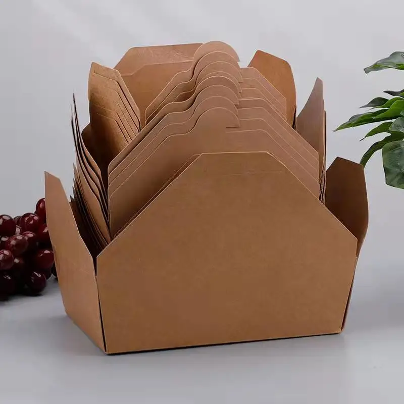 Disposable Custom Logo Kraft Paper Bakery Food Sushi Salad Box - Image 6