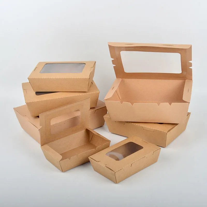 Customized Disposable Recycled Kraft Paper Food Box