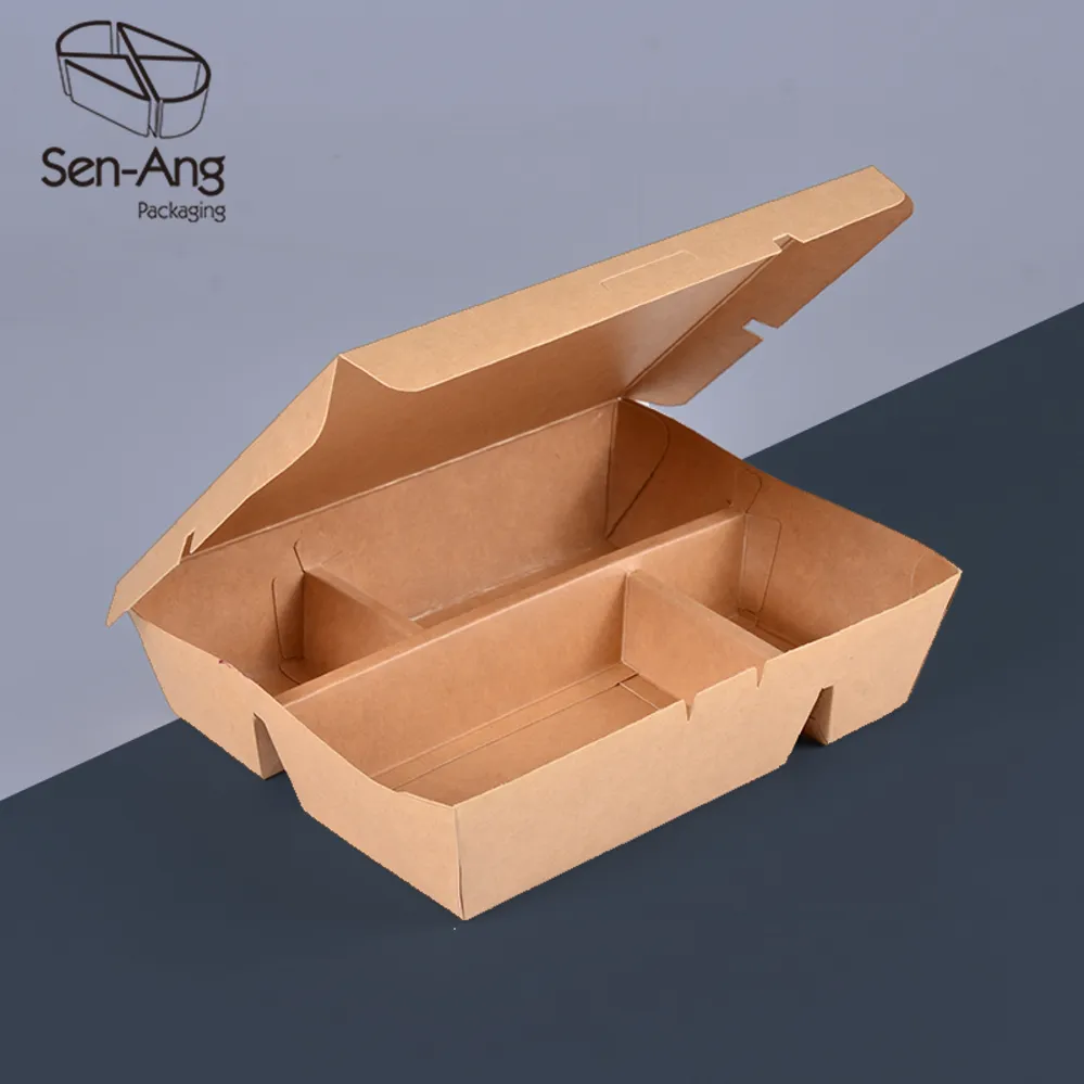 Customized Disposable Recycled Kraft Paper Food Box - Image 3