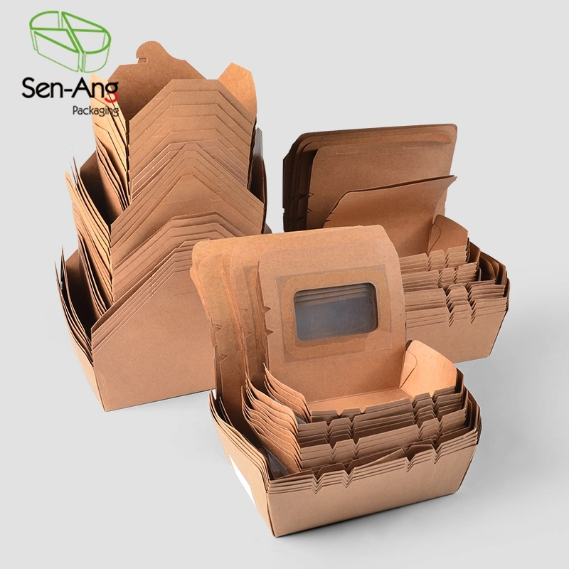 Customized Disposable Recycled Kraft Paper Box Lunch Box