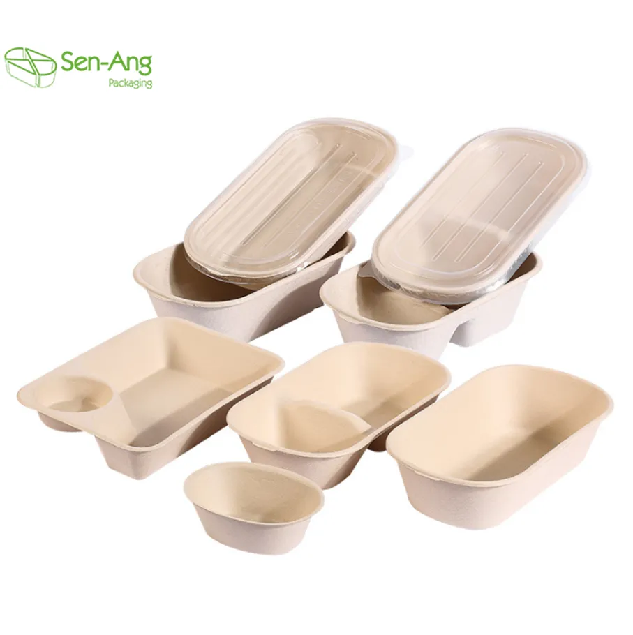 Sustainable Eco Friendly Sushi Container 700ml Sugarcane Fibre Box