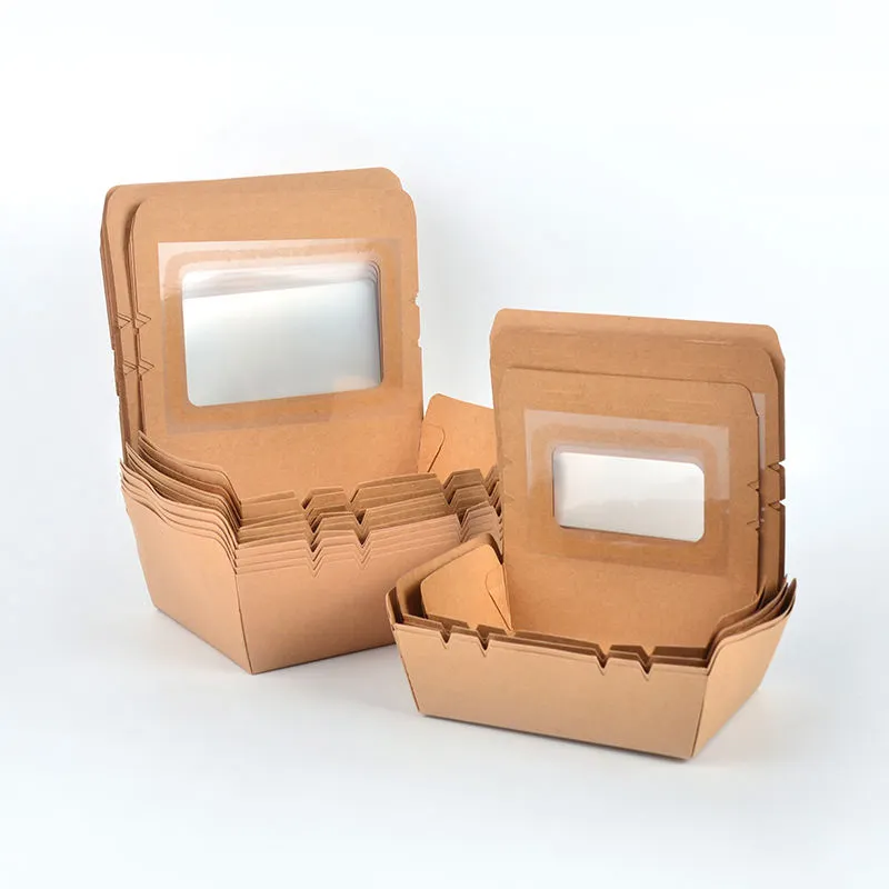 Custom Logo Brown Cardboard Takeout Kraft Paper Food Box