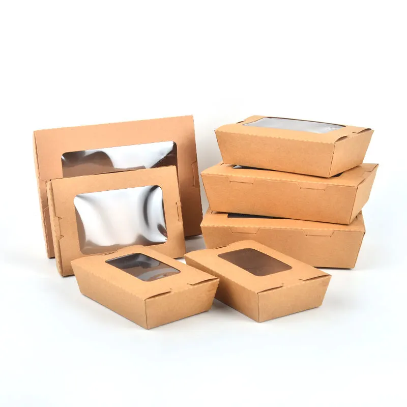 Disposable Window Take Away Bento Food Luxury Paper Box