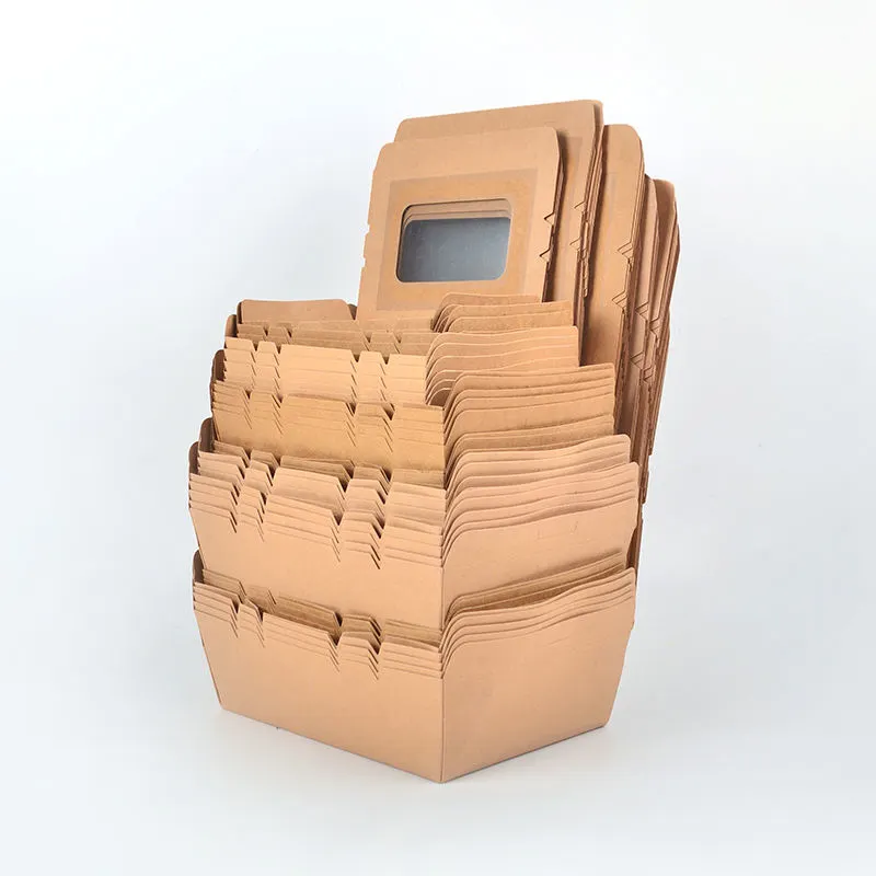 Custom Logo Kraft Cardboard Takeaway Paper Food Box with Window