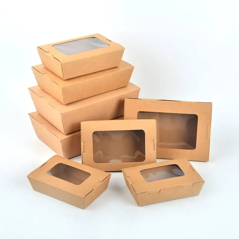 Custom Printed Cardboard Take Out Paper Boxes with Window