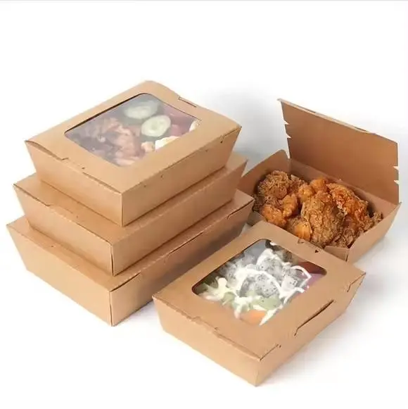 Custom Eco Friendly 500ml Kraft Takeaway Paper Box