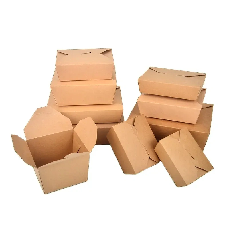Hot Selling Recycled 1000ml 2 Compartments Brown Kraft Paper Box