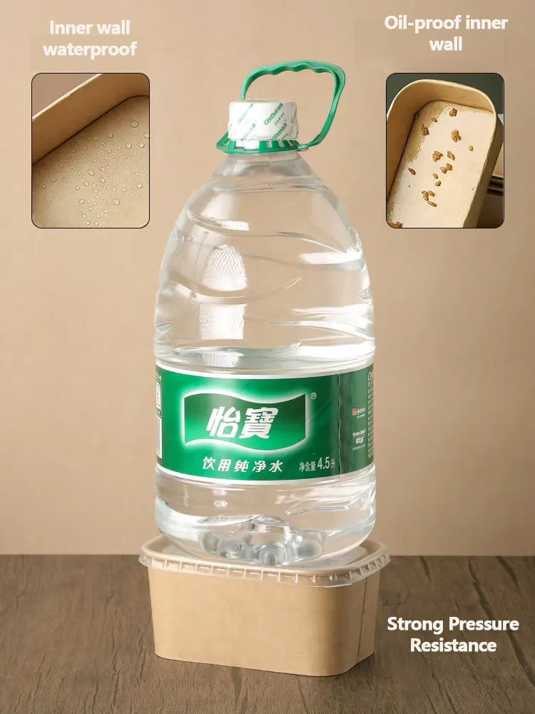 Hot Selling Custom Print Kraft Paper Takeaway Lunch Box with Clear Lid - Image 4