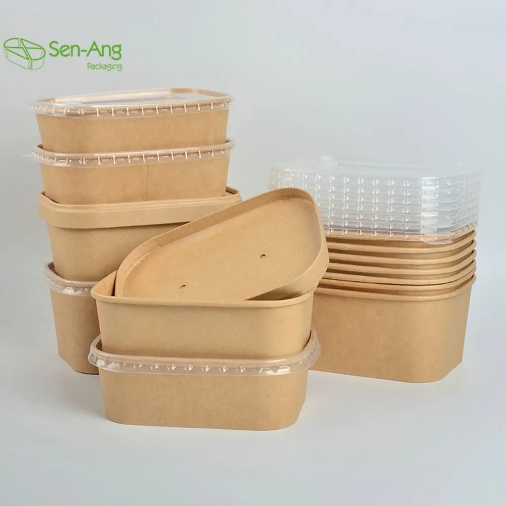 Top Fashion 750ml Takeaway Take Out with Lid Kraft Paper Soup Container - Image 9