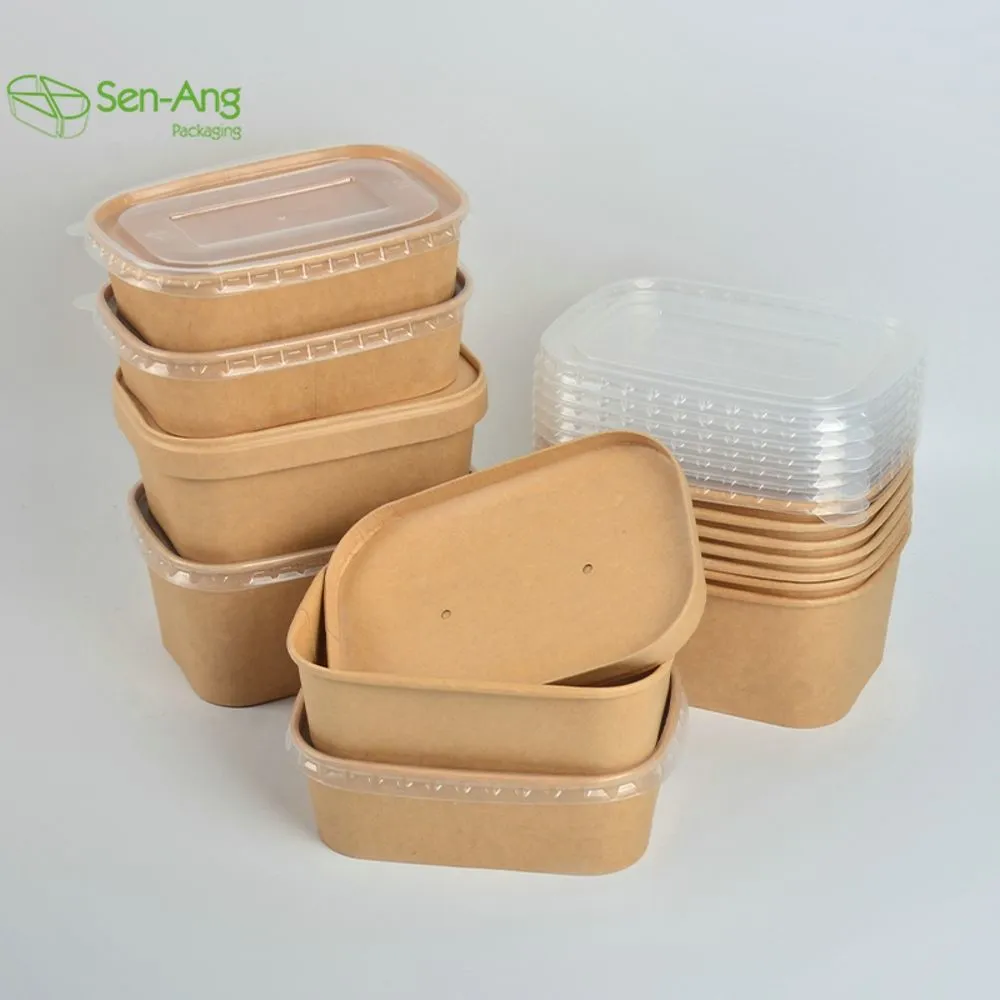 Top Fashion 750ml Takeaway Take Out with Lid Kraft Paper Soup Container - Image 10