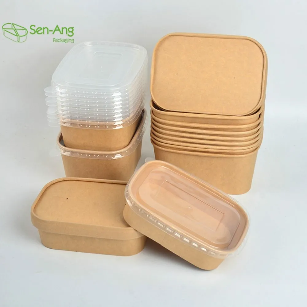 Top Fashion 750ml Takeaway Take Out with Lid Kraft Paper Soup Container - Image 12