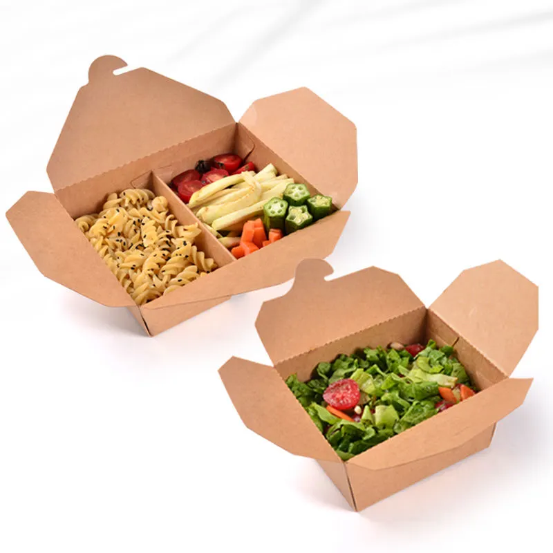 High Quality Disposable Takeout Kraft Paper Food Box