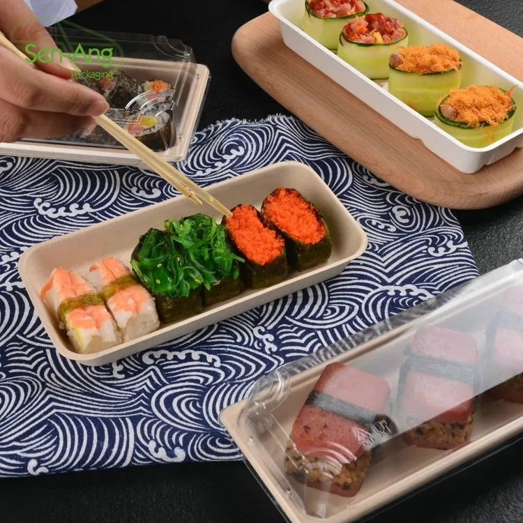 Custom Biodegradable Set Serving Easy To Go Sushi Box