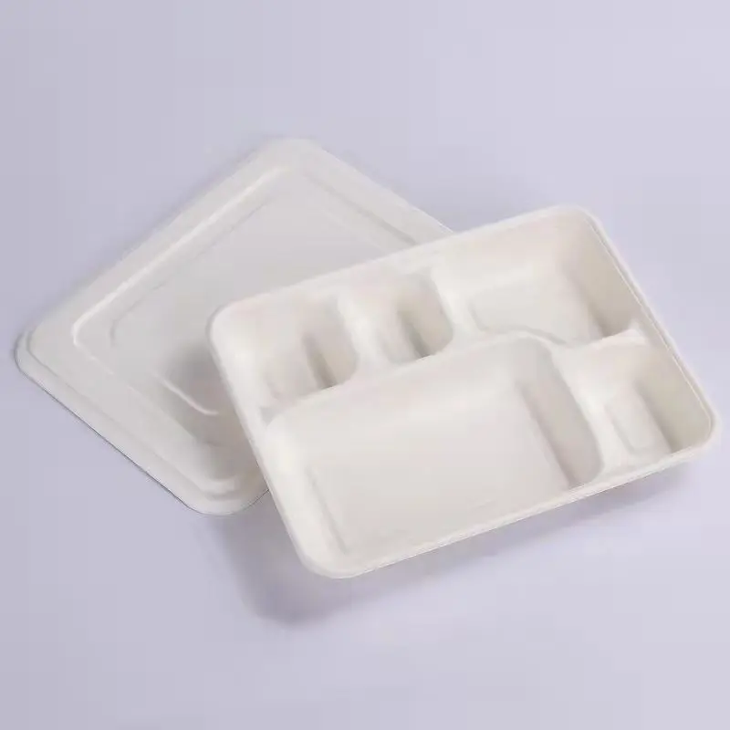Microwave Safe Disposable Bagasse Pulp Lunch Box