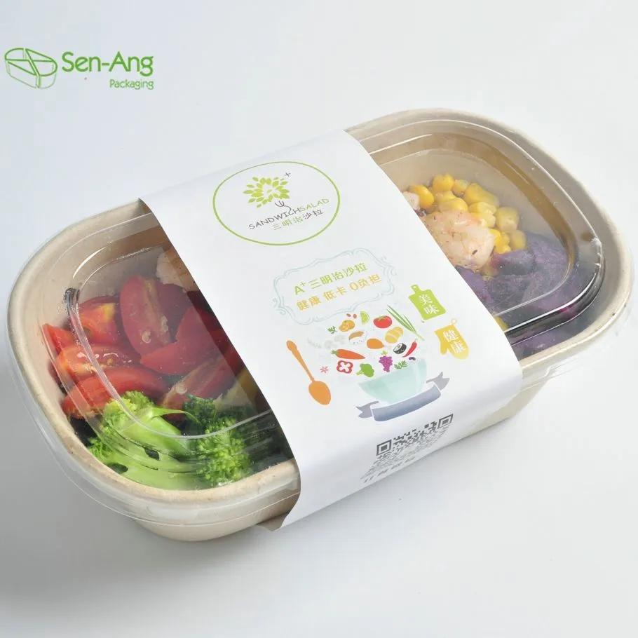 Disposable Sugarcane Oval Rectangle Compartment Food Container