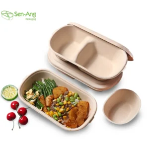 700ml 850ml 1000ml Disposable Biodegradable Sugarcane Food Container