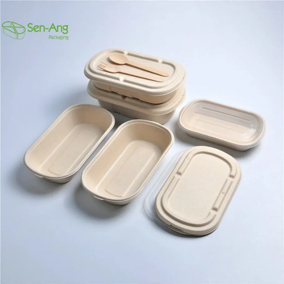 Factory Wholesale Bagasse Pulp 500ml Sugarcane Take Out Lunch Box