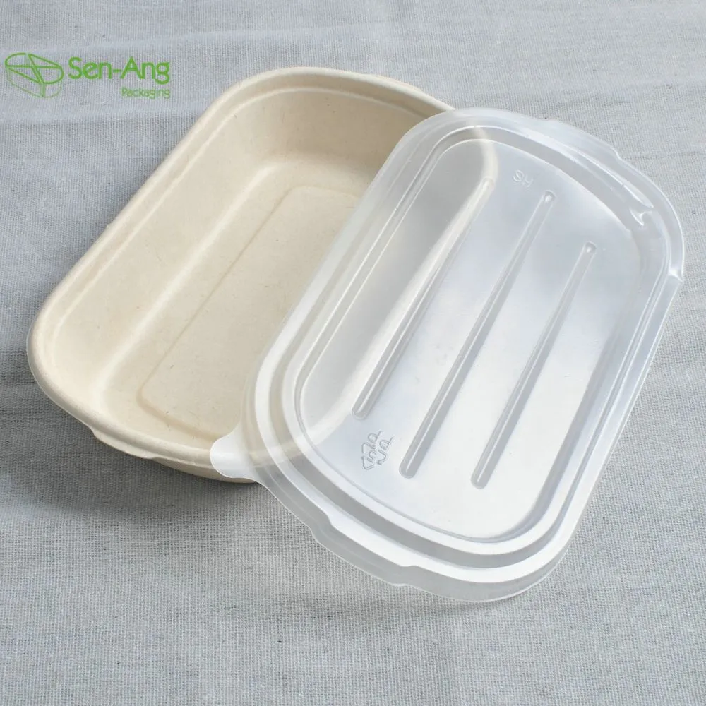 Cheap 700ml Take Away Sugarcane Lunch Box with Lid
