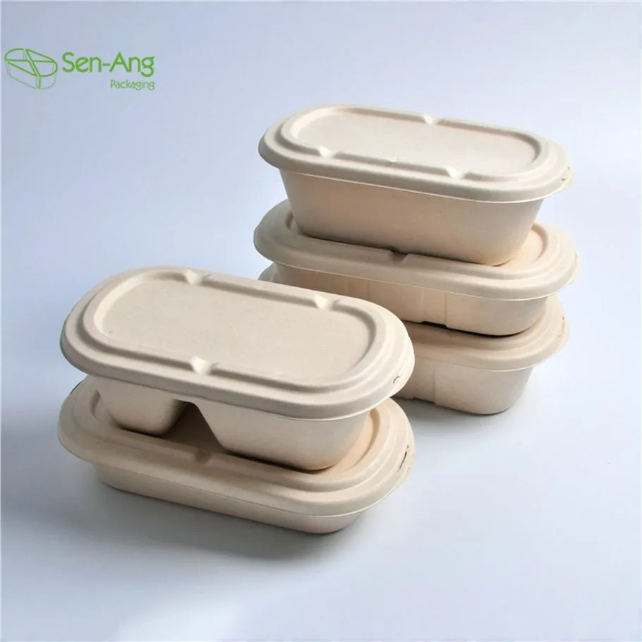Cheap Microwave Safe Compostable Oval Sugarcane Lunch Box
