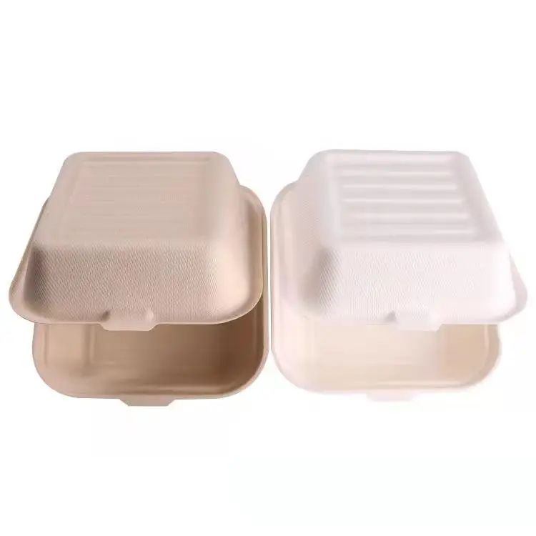 Disposable Biodegradable Clamshell Container Take Away Food Box